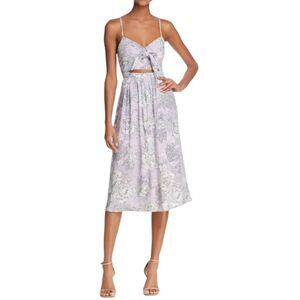 BARDOT lilac floral Ibiza cutout‎ spaghetti strap midi dress blogger fave M